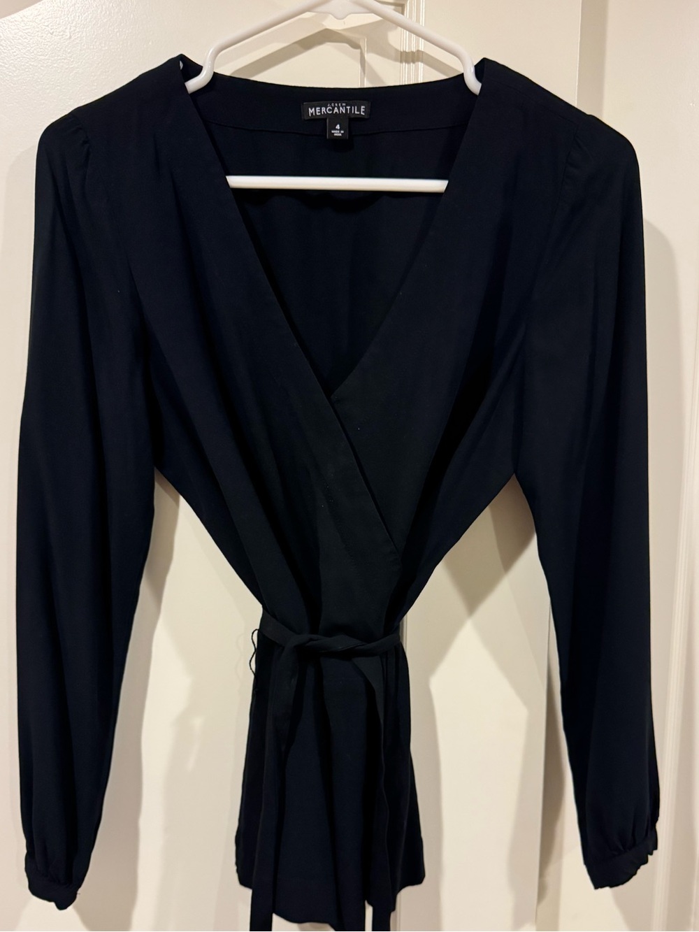 J Crew Mercantile Black Wrap Top 4